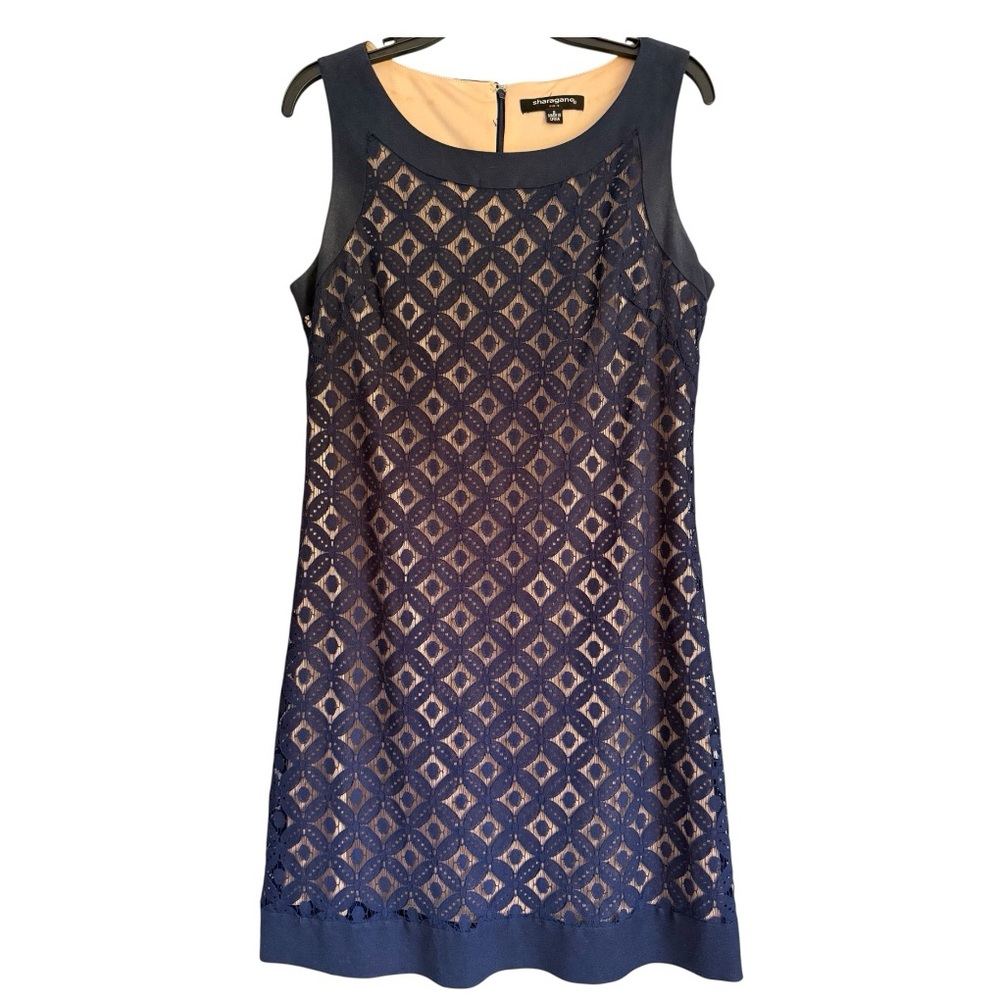 Sharagano Navy and Beige Mini Dress
Size 8